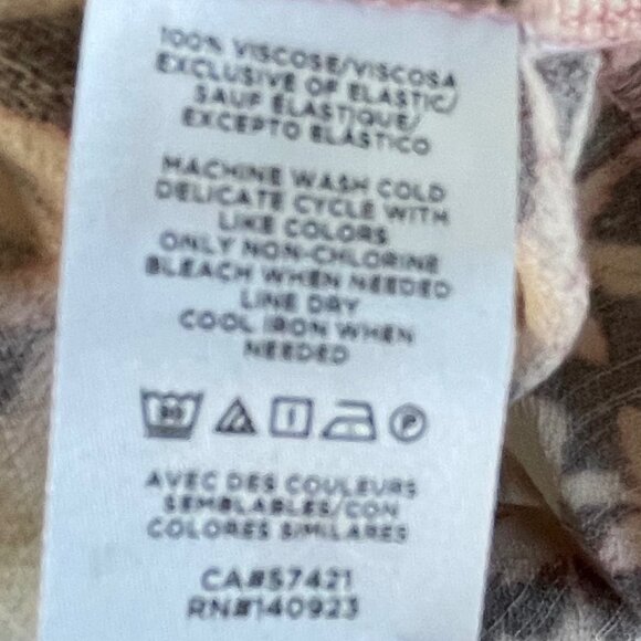 LOFT Sun Washed Floral Twist Tiered Midi Sundress Brown and Pink Women’s Size 12 - Picture 6 of 10